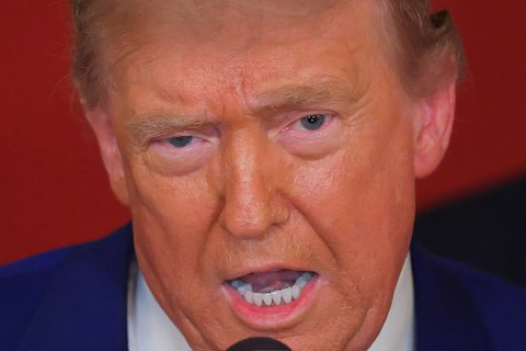 Presiden AS Donald Trump  saat konpers di Gedung Putih di Washington, AS, Sabtu, (21/06/2025