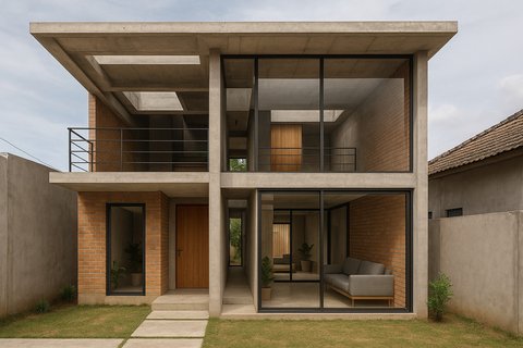 7 Inspirasi Rumah Tanpa Atap Genteng, Tampil Modern dan Anti Mainstream (sumber:AI)
