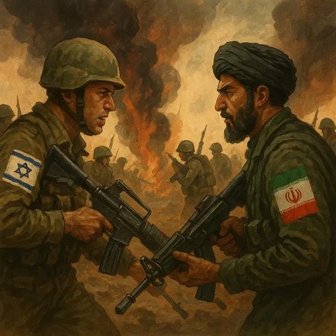 Serangan tersebut terjadi hanya beberapa jam setelah rudal Amerika Serikat menghantam tiga fasilitas nuklir utama Iran. (AP/Oded Balilty)