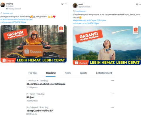 Reaksi netizen saat lihat iklan Lebih Hemat, Lebih Cepat di Shopee.