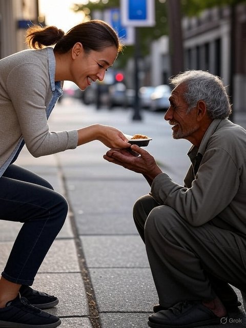 Ilustrasi berbuat baik kepada pengemis