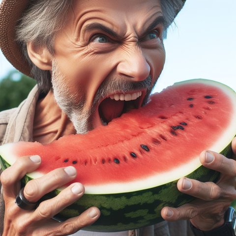 Ilustrasi Makan Semangka
