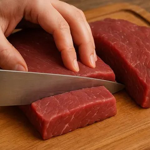 Ilustrasi pisau untuk memotong daging sapi (Foto: ChatGPT)