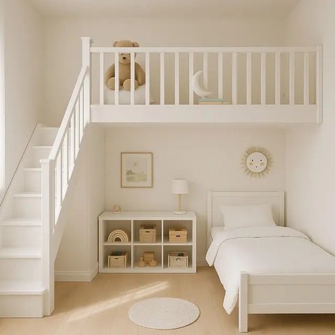 7 Inspirasi Desain Kamar Mezzanine di Rumah Minimalis (sumber: AI)