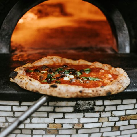 Ilustrasi Pizza dan Oven Tradisional