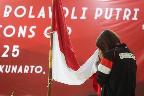 Pelepasan Timnas Voli Putri Indonesia untuk mengikuti ajang kejuaraan AVC Nations Cup 2025 di Padepokan Bola Voli Jenderal Polisi Kunarto, Sentul, Bogor, Rabu (04/06/2025).
