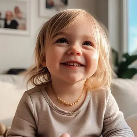 Kalung anak dengan liontin simbol bunga islami/AI