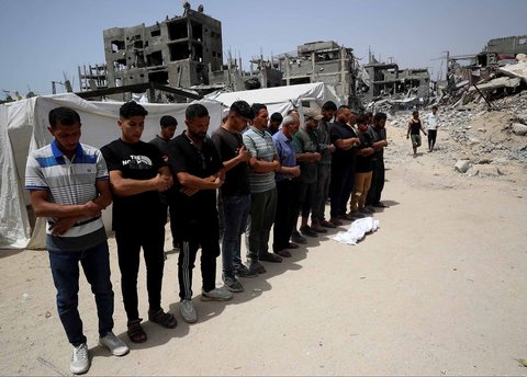 Anak-anak yang menjadi korban serangan terbaru Israel selama 24 jam terakhir  di Gaza, Palestina  (17/05/2024)