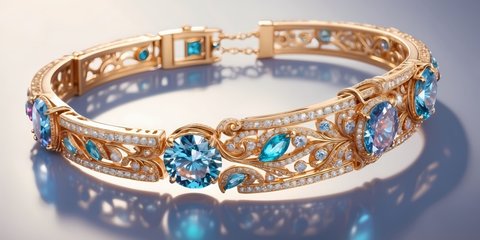 Ilustrasi Gelang Oval Emas