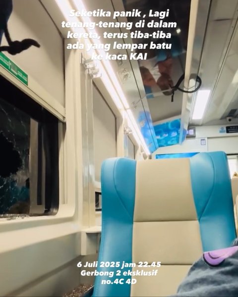 kereta sancaka dilempar batu