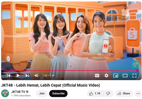 JKT48 dalam MV terbaru Shopee.