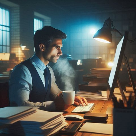 Ilustrasi Bekerja Malam Hari