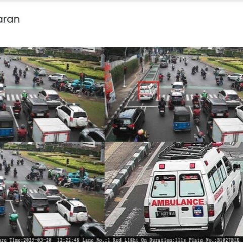 Ambulans relawan banten kena ETLE di Jakarta