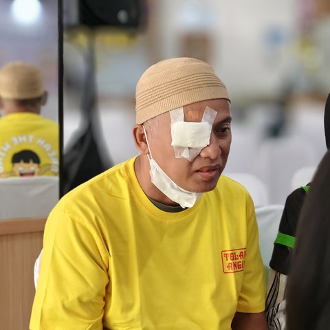 Pasien operasi katarak, Andri (54) asal Cikahuripan, Kelapa Nunggal, Kabupaten Bogor.