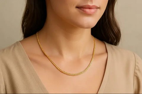 Ilustrasi Kalung Emas Model Singapur 3-5 Gram