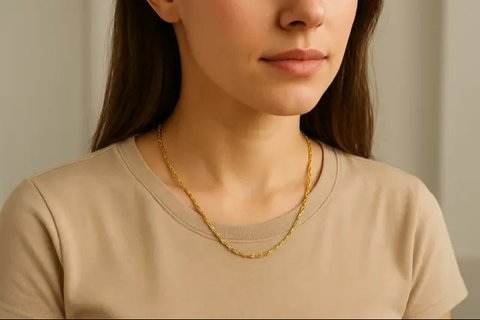 Ilustrasi Kalung Emas Model Singapur 3-5 Gram