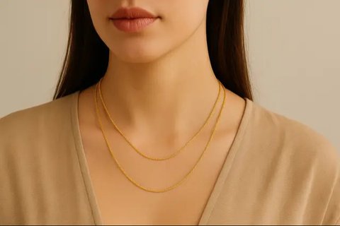 Ilustrasi Kalung Emas Model Singapur 3-5 Gram