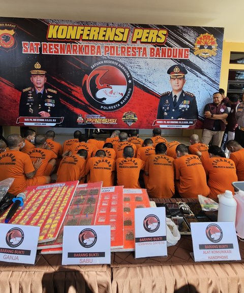Pengungkapan kasus narkoba oleh Satresnarkoba Polresta Bandung