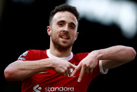Striker Liverpool asal Portugal Diogo Jota , (21/04/2025.<br />AFP/ Benjamin Cremel