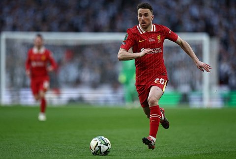 Striker Liverpool asal Portugal, (16/03/2025).<br />AFP/ Henry Nicholls