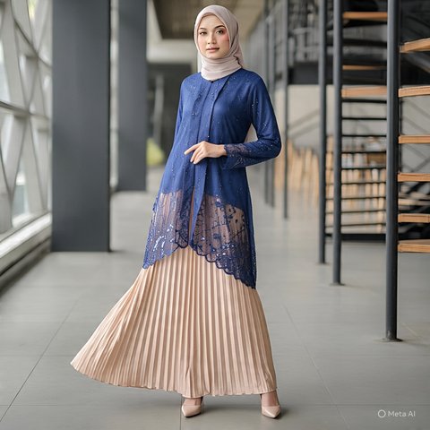 Ilustrasi Model Kebaya Modern Hijab