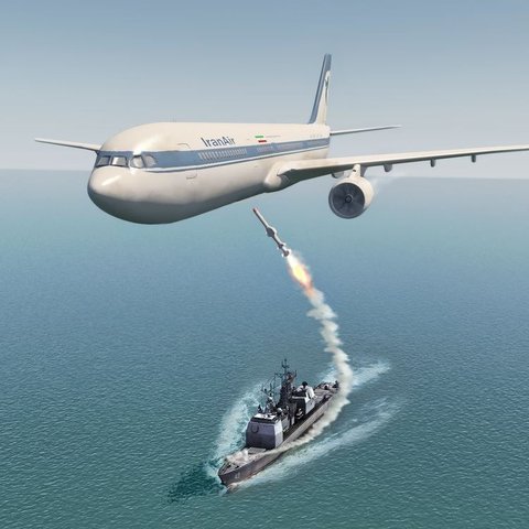 kapal perang as tembak jatuh pesawat iran air