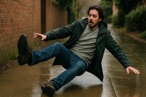 Ilustrasi orang terjatuh