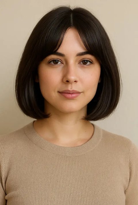 Model Rambut Poni Belah Tengah