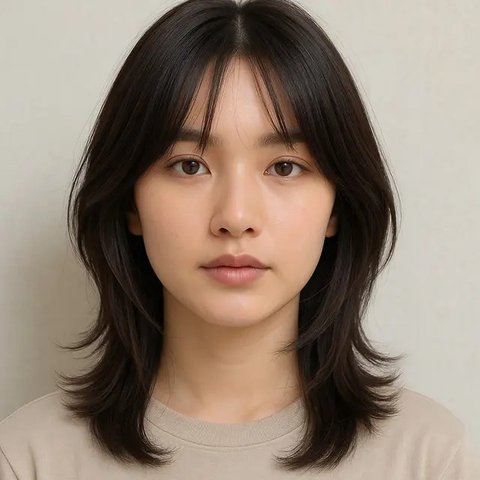 Model Rambut Poni Belah Tengah
