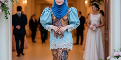 Ilustrasi Batik Brokat Lengan Gelombang