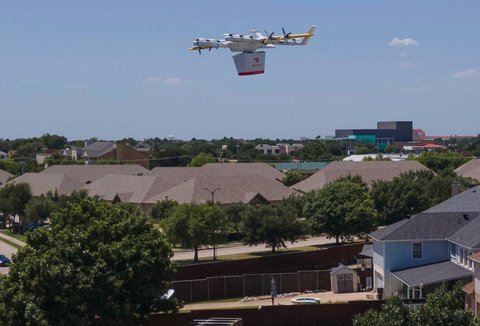 Drone pengantar barang di Frisco, Texas, AS ,Kamis (31/07/2025).