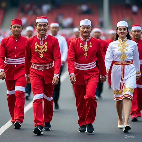 Ilustrasi kostum gerak jalan 17 Agustus 2025