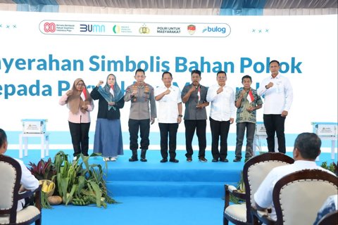 Mendagri Tito Karnavian saat menghadiri Launching Gerakan Pangan Murah Polri dan Bulog