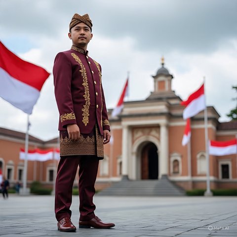 Ilustrasi Model Beskap dan Blangkon untuk Tampilan Pria Makin Berwibawa dalam Peringatan HUT RI