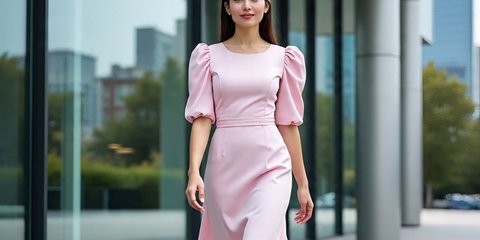Ilustrasi Dress Lengan Puff