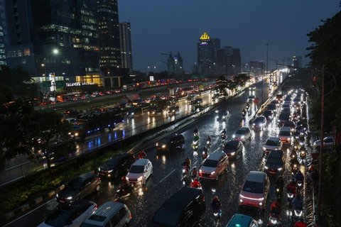 Kemacetan lalu lintas di Jalan Raya Tb.Simatupang, Jakarta, Rabu (20/08/2025).