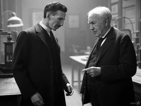 Tokoh Kunci di Balik Panasnya Persaingan Nikola Tesla vs Thomas Edison