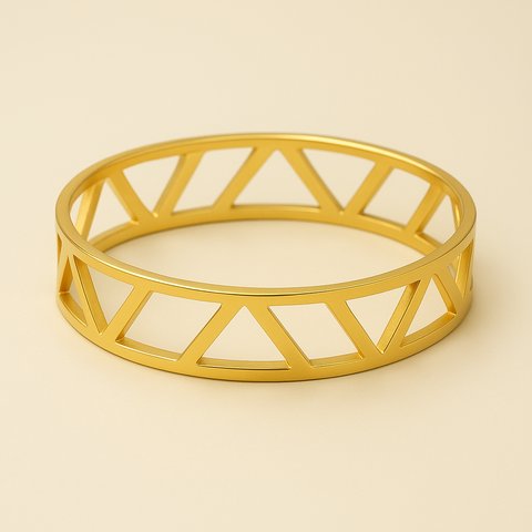 Gelang Emas Bangle 24 Karat Motif Geometris Modern