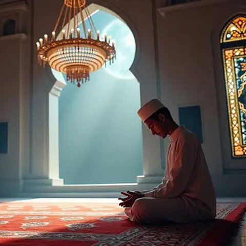 cara sholat tahajud Ilustrasi dibuat Stable Diffusion