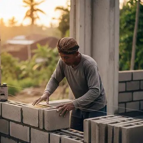 Inspirasi Rumah Kecil yang Bagus dari Hebel Tanpa Plester. Foto: Gemini