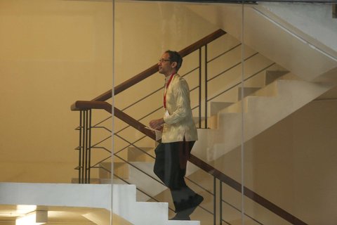 Mantan Menteri Pendidikan, Kebudayaan, Riset, dan Teknologi (Mendikbudristek) Nadiem Anwar Makarim saat  memenuhi panggilan KPK di Gedung KPK, Jakarta, Kamis (07/08/2025).