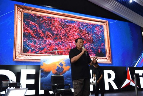 Ketua Majelis Tinggi Partai Demokrat Susilo Bambang Yudhoyono (SBY) saat acara Tasyakuran HUT ke-24 Partai Demokrat di DPP Partai Demokrat, Jakarta, Selasa (9/9/2025)
