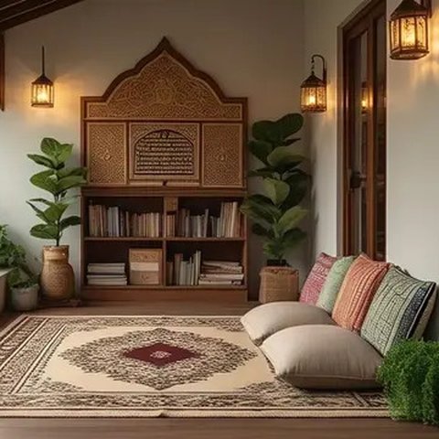 Teras dengan Area Duduk untuk Tamu dan Ngaji/AI