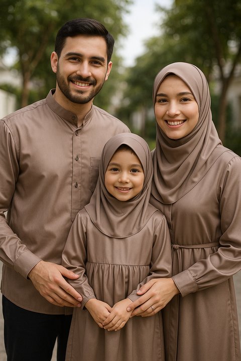 Ilustrasi Gamis Satin