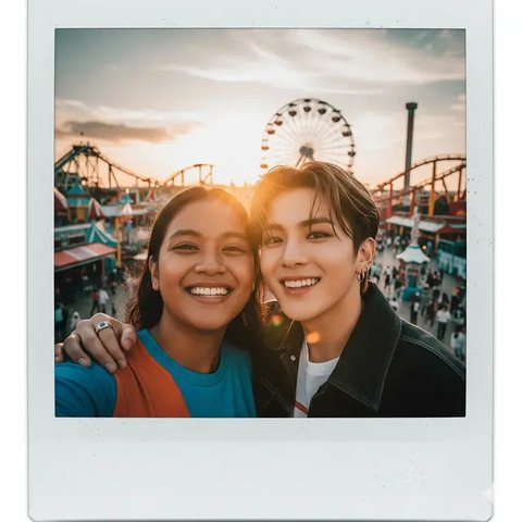 Polaroid AI bersama Idol K-pop (Foto: Gemini)