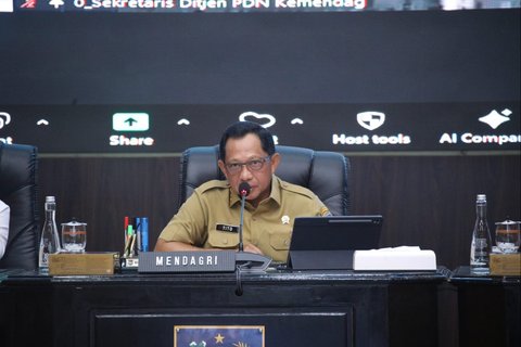 Mendagri Muhammad Tito Karnavian saat Rapat Koordinasi Pengendalian Inflasi Daerah