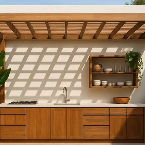 Dapur Semi Outdoor Minimalis Modern