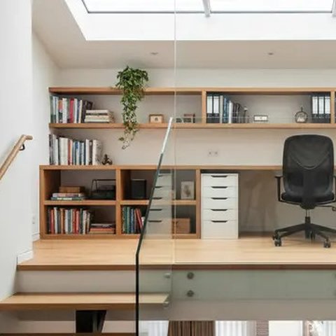 inspirasi desain mezzanine untuk ruang kerja (created by AI)