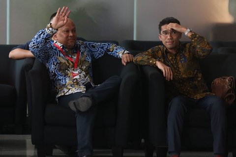 Putra Presiden ke-3 RI, BJ Habibie, Ilham Akbar Habibie saat  tiba di gedung Merah Putih Komisi Pemberantasan Korupsi (KPK), Jakarta, Rabu (3/9/2025).