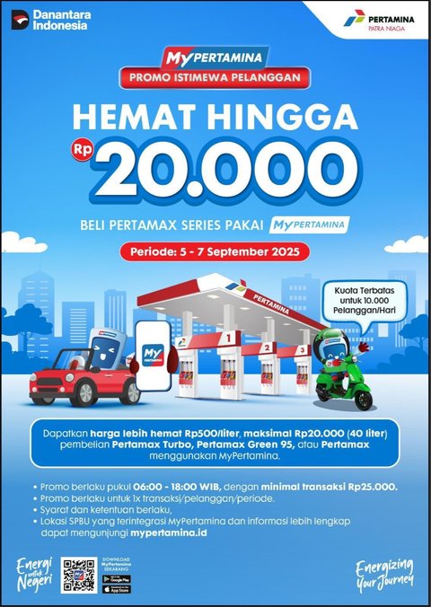 Promo Hemat Beli BBM Hingga Rp20 ribu dengan MyPertamina